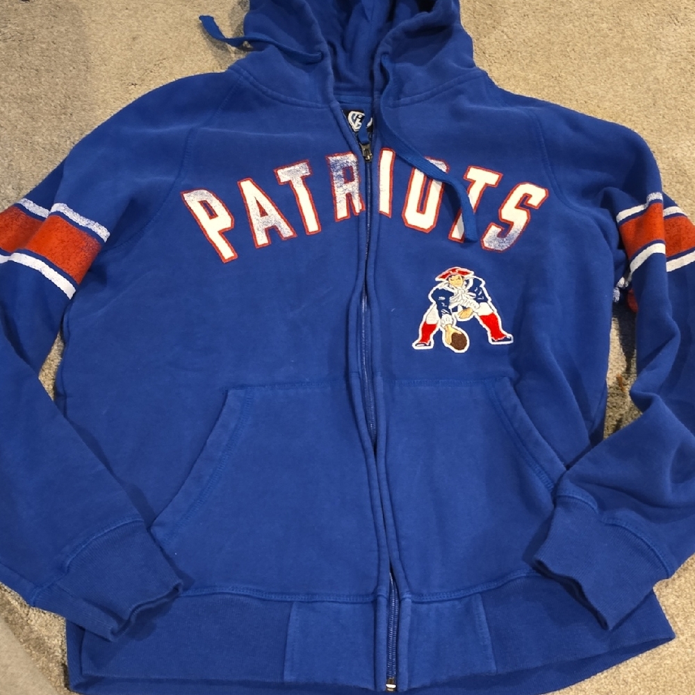 New England Patriots Blue Zip Up Sweater
